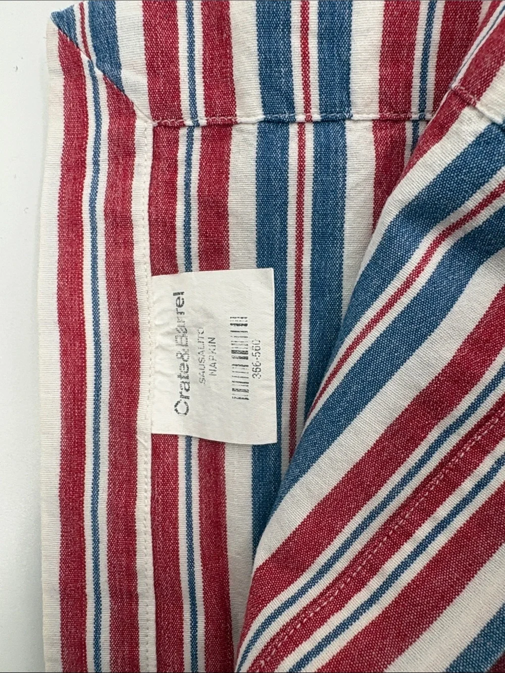 Crate&Barrel Red, Blue & White Striped Sausalito Placemat